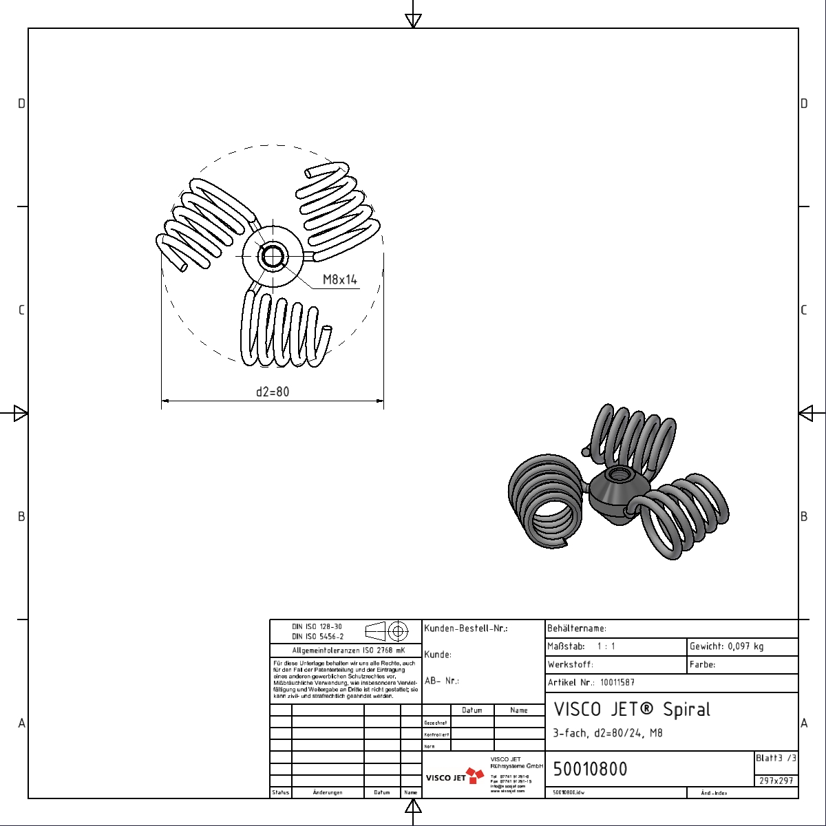 VISCO JET® RUNDSPIRAL Ø 80mm e-polished