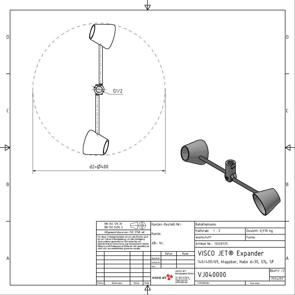 VISCO JET® EXPANDER CLASSIC Ø 400mm mit Sicherungsfläche