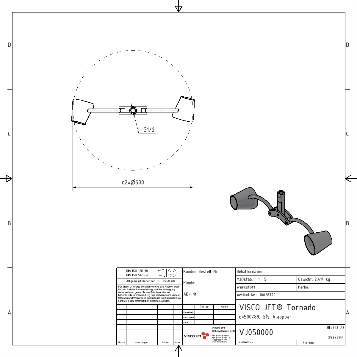 VISCO JET® TORNADO CLASSIC Ø 500mm mit Sicherungsfläche