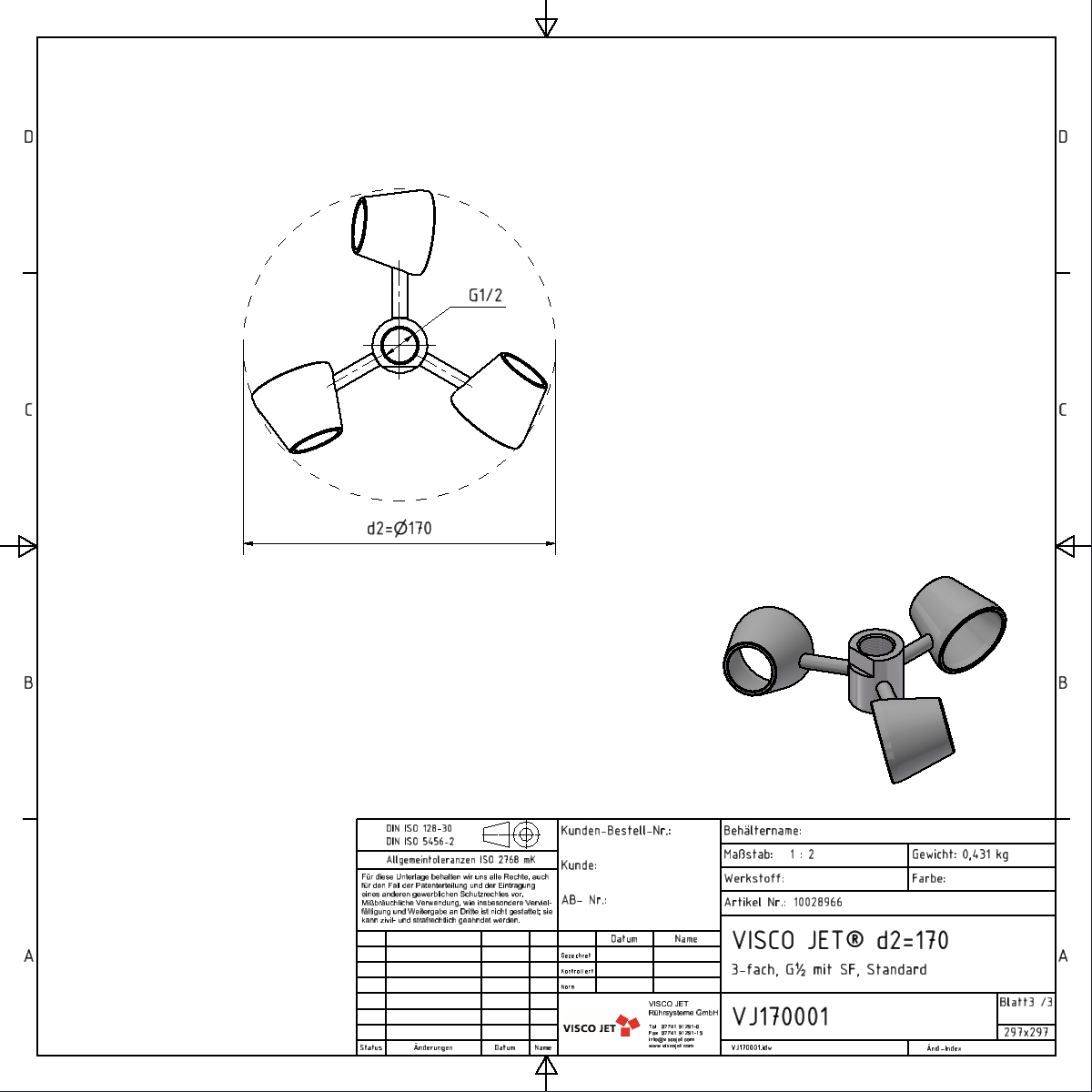 VISCO JET® CLASSIC Ø 170mm mit Sicherungsfläche