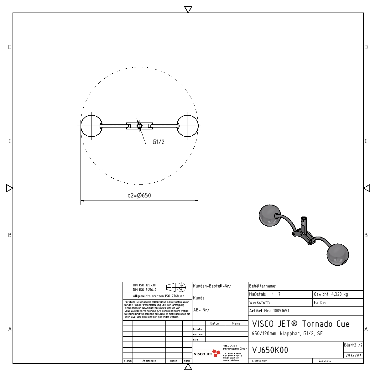 VISCO JET® CUE Ø 650mm with locking area